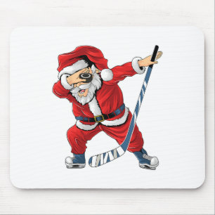 Ice Hockey Dabbing Santa Claus Hockey Player Chris Mouse Mat