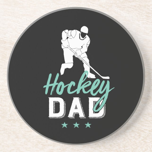 Ice Hockey Dad Proud Father of Sports Player Son Coaster (Front)