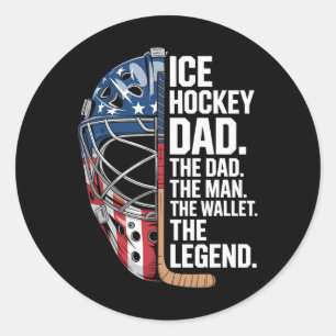 Ice Hockey Dad The Man The Wallet  Classic Round Sticker