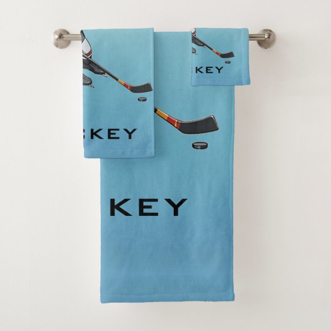 Ice Hockey Design Bath Towel Set (Insitu)
