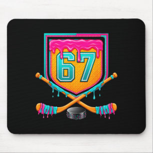 Ice Hockey Drip Number 67 Ice Hockey Player  Mouse Mat