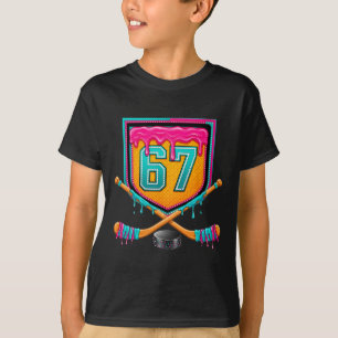 Ice Hockey Drip Number 67 Ice Hockey Player T-Shirt