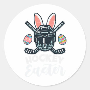Ice Hockey Easter Helmet Puck Sports Men Boys Kids Classic Round Sticker