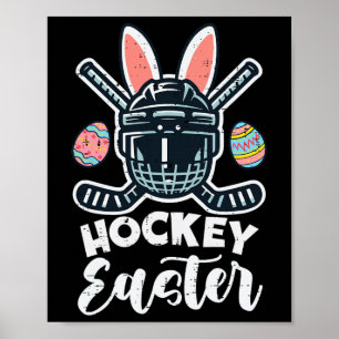 Ice Hockey Easter Helmet Puck Sports Men Boys Kids Poster