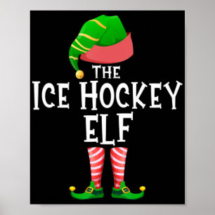 Ice Hockey Elf Matching Family Group Christmas Par Poster