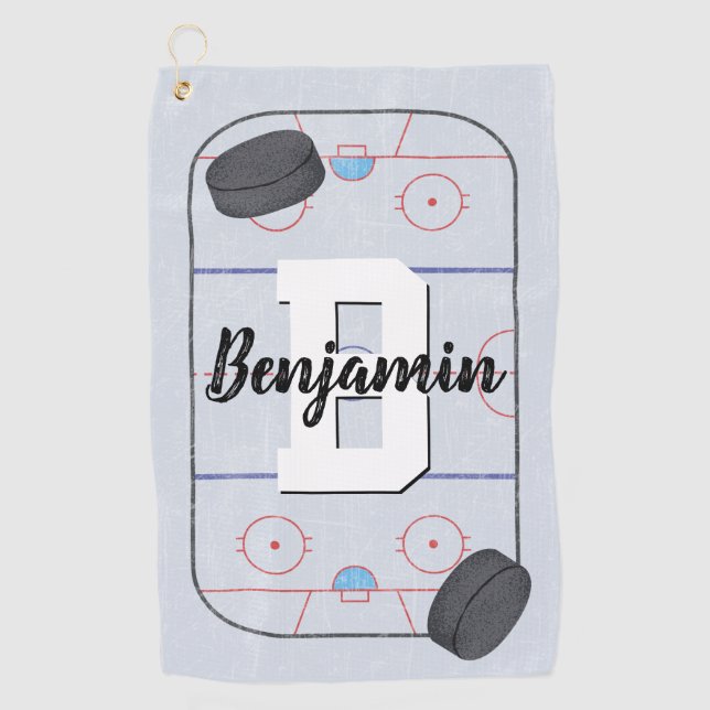 Ice Hockey Fans Golf Towel (Front)