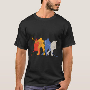 Ice Hockey Featuring Hockey Players' Silhouettes T-Shirt