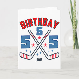 Ice Hockey Five Birthday Boy 5th Party Boys Age 5  Card