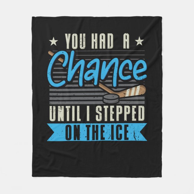 Ice Hockey Fleece Blanket (Front)