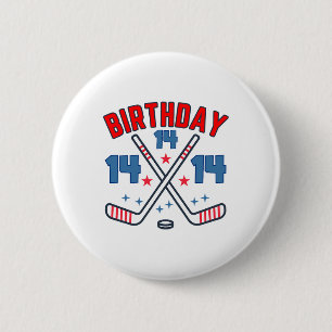 Ice Hockey Fourteen Birthday Boy 14th Party Boys A 6 Cm Round Badge