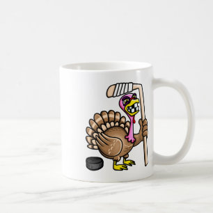 Ice Hockey Fun Thanksgiving Turkey Fall Session Coffee Mug