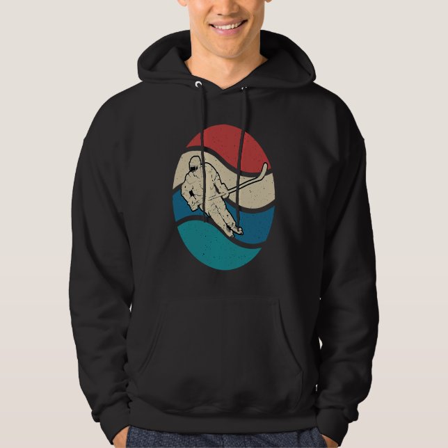 Ice Hockey Funny Ice Hockey Frisbee Lover Retro Vi Hoodie (Front)
