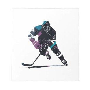 Ice Hockey Game Sport Challenge Silhouette Style Notepad