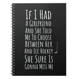 Ice Hockey Gift Ideas Keepsake Sports Team Player Notebook