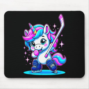 Ice Hockey Girl Dabbing Unicorn Mouse Mat