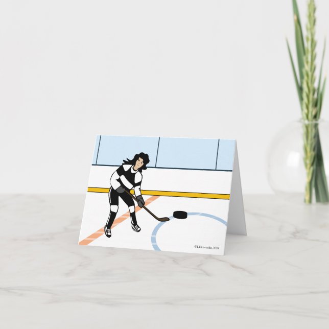 Ice Hockey Girl Greeting Card (Front)