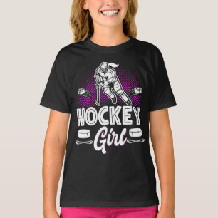 Ice Hockey Girl Player Team T-Shirt