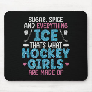 Ice Hockey Girls Field Hockey Women Saying Comfort Mouse Mat