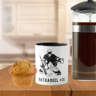 Ice Hockey Goal Keeper Monogram  Mug