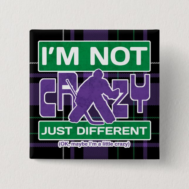 Ice Hockey Goalie 15 Cm Square Badge (Front)