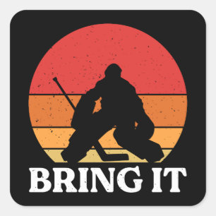 Ice Hockey Goalie Bring It Square Sticker