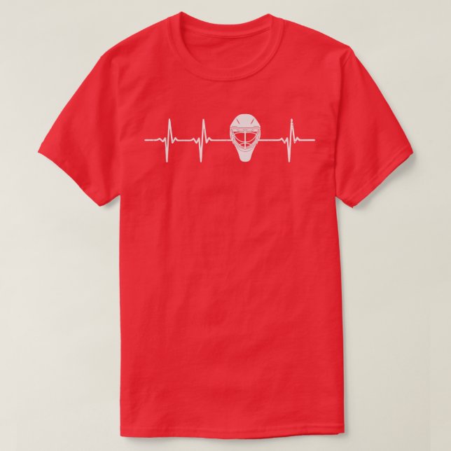 Ice Hockey Goalie Heartbeat Goaltender Gift  T-Shirt (Design Front)