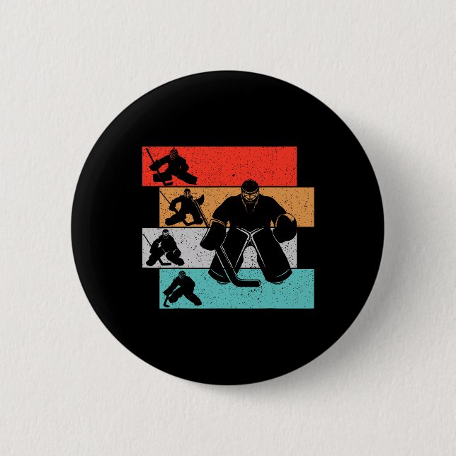 Ice Hockey Goalie Hockey Player Kids Boys Youth Me 6 Cm Round Badge (Front)