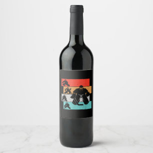 Ice Hockey Goalie Hockey Player Wine Label
