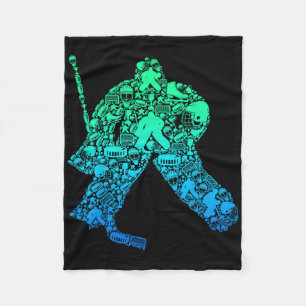 Ice Hockey Goalie Hockey Player Youth Men Kids Boy Fleece Blanket