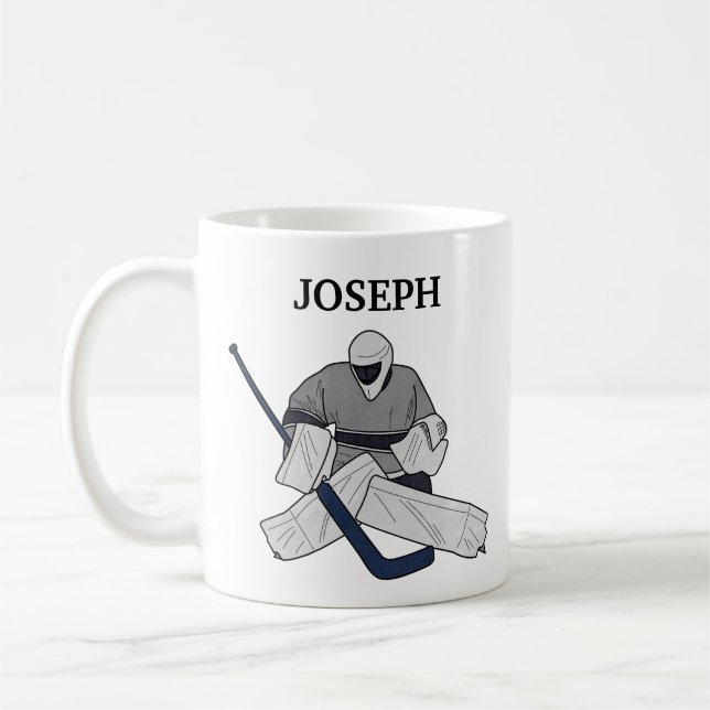 Ice Hockey Goalie Illustrated Mug (Left)