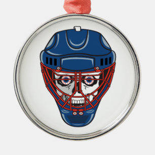 ice hockey goalie mask skull design metal tree decoration