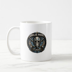 Ice Hockey Goalie Mask Vintage Sports Puck Design Coffee Mug