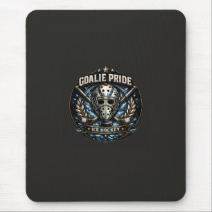 Ice Hockey Goalie Mask Vintage Sports Puck Design Mouse Mat