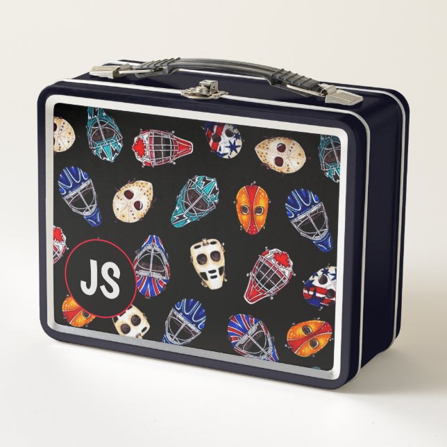 Ice Hockey Goalie Masks Metal Lunch Box (Front)