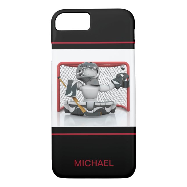 Ice Hockey Goalie Personalised Name | Sport Case-Mate iPhone Case (Back)