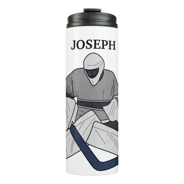 Ice Hockey Goalie Personalised Thermal Tumbler (Front)