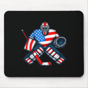 Ice Hockey Goalie Player Usa Flag Vintage Mouse Mat