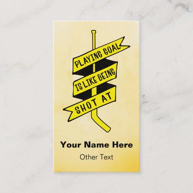 Ice Hockey Goalie Quote Business Cards Template (Front)