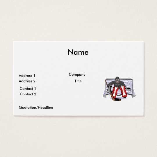 ice hockey goalie realistic vector illustration business card
