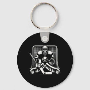Ice Hockey Goalie Skeleton Youth Halloween Costume Key Ring