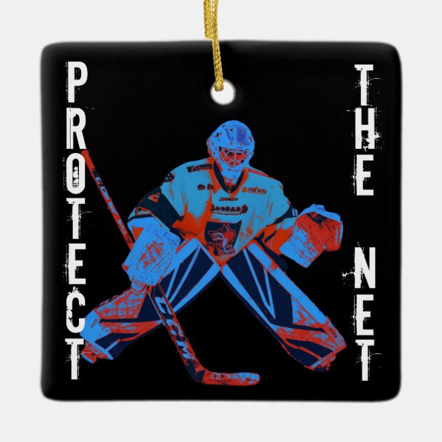 Ice Hockey Goalie Sports Christmas Tree Ornament (Front)