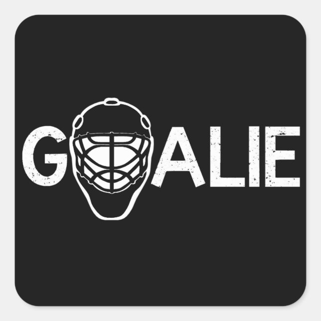 Ice Hockey Goalie Square Sticker (Front)