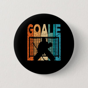 Ice Hockey Goalie Vintage Ice Hockey Goalkeeper Re 6 Cm Round Badge