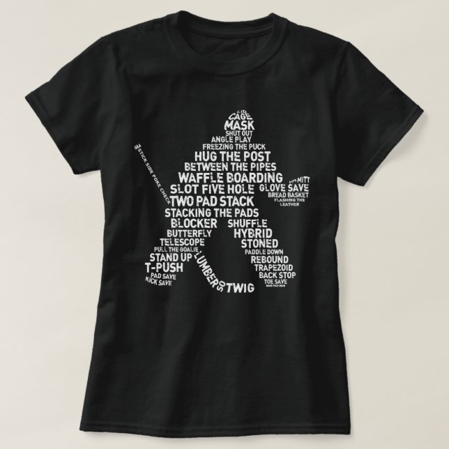 Ice Hockey Goalie Word Art Essential T Shirt (Design Front)