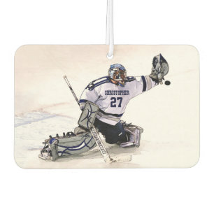 Ice Hockey Goalkeeper With Your Name Drawing Car Air Freshener