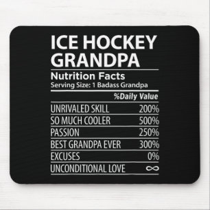 Ice Hockey Grandpa Nutrition Facts Ice Hockey Gran Mouse Mat