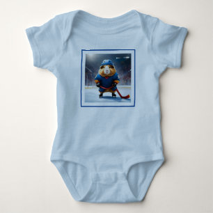 Ice Hockey Guinea Pig,  Baby Bodysuit
