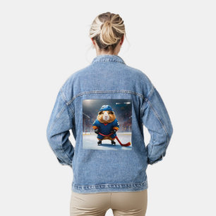 Ice Hockey Guinea Pig, Denim Jacket