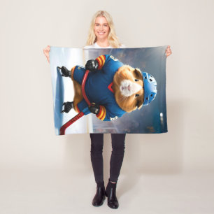 Ice Hockey Guinea Pig,  Fleece Blanket