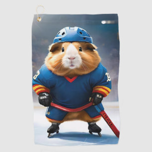 Ice Hockey Guinea Pig, Golf Towel